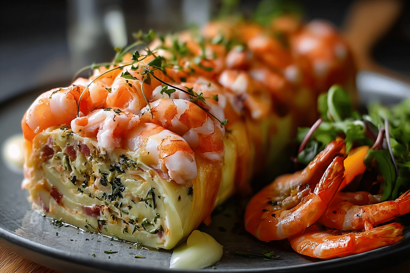 SAVORY SEAFOOD LOG: CRAB, SMOKED SALMON & PRAWNS