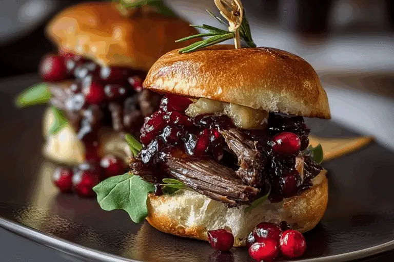 Short Rib Sliders with Balsamic Cranberry Sauce