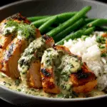 Epic Grilled Chicken with Creamy Herb Sauce, Rice & Green Beans