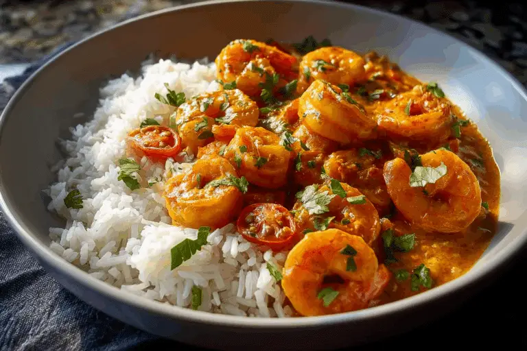 Insanely Good Coconut Curry Shrimp with Fluffy Rice
