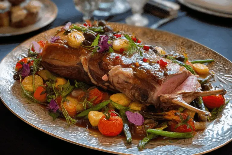 Mechoui-Style Roast Lamb with Vegetables