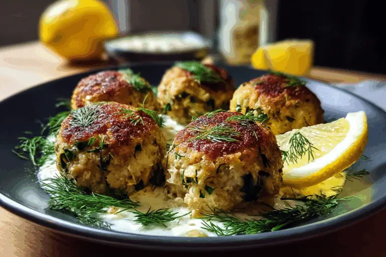 Ricotta-Stuffed Lemon Chicken Meatballs with Dill