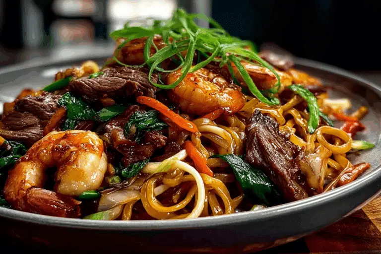 Steak & Shrimp Stir-Fried Noodles