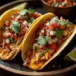 Slow Cooker Chicken Tacos with Salsa Queso