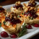 Cranberry Walnut Brie Phyllo Cups