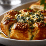 Tear & Share Puff Pastry Ring with Spinach, Artichoke & Feta Dip