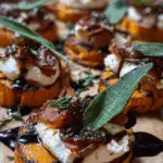 Burrata-Topped Sweet Potato Rounds with Fig Balsamic and Crispy Sage