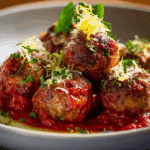 Ricotta-Filled Meatballs with Lemon Zest and Parmesan