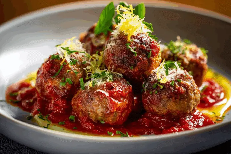 Ricotta-Filled Meatballs with Lemon Zest and Parmesan