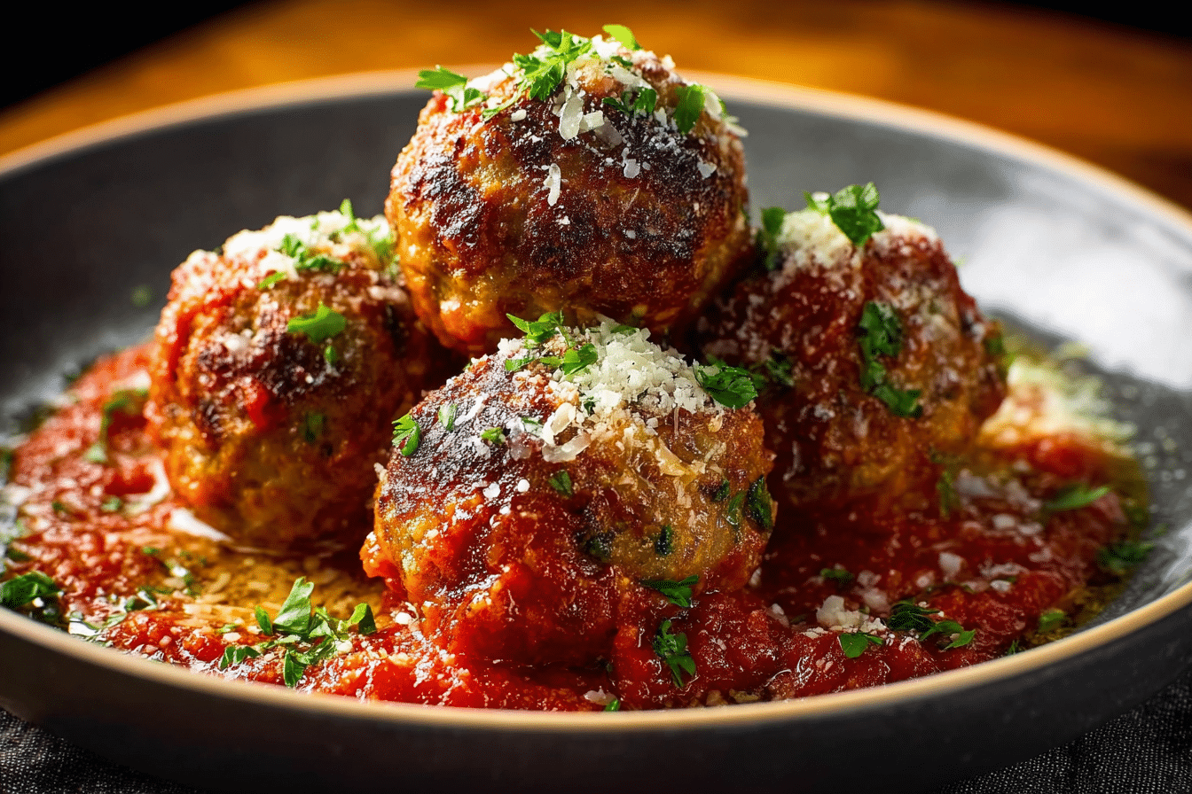 Ricotta-Filled Meatballs with Lemon Zest and Parmesan