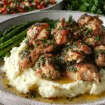 Garlic Butter Chimichurri Chicken Bites w/ Mash