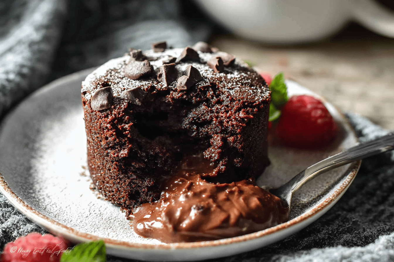 Eggless Choco Lava Mug Cake with Quick Frosting